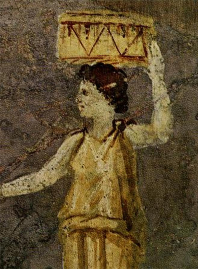 Hipparchia of Maroneia. Detail from a Roman wall painting in the Villa Farnesina in Rome